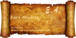 Egri Alojzia névjegykártya